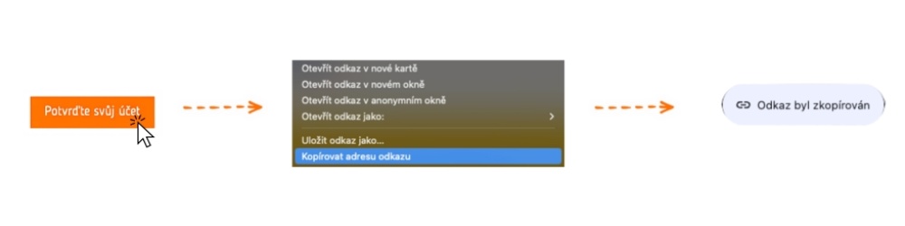 Ukázka kliku na tlačítko pravým tlačítkem myši