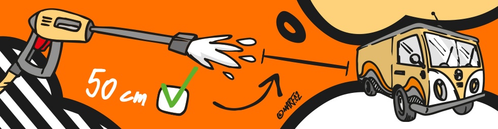 Minimální vzdálenost mytí polepeného auta