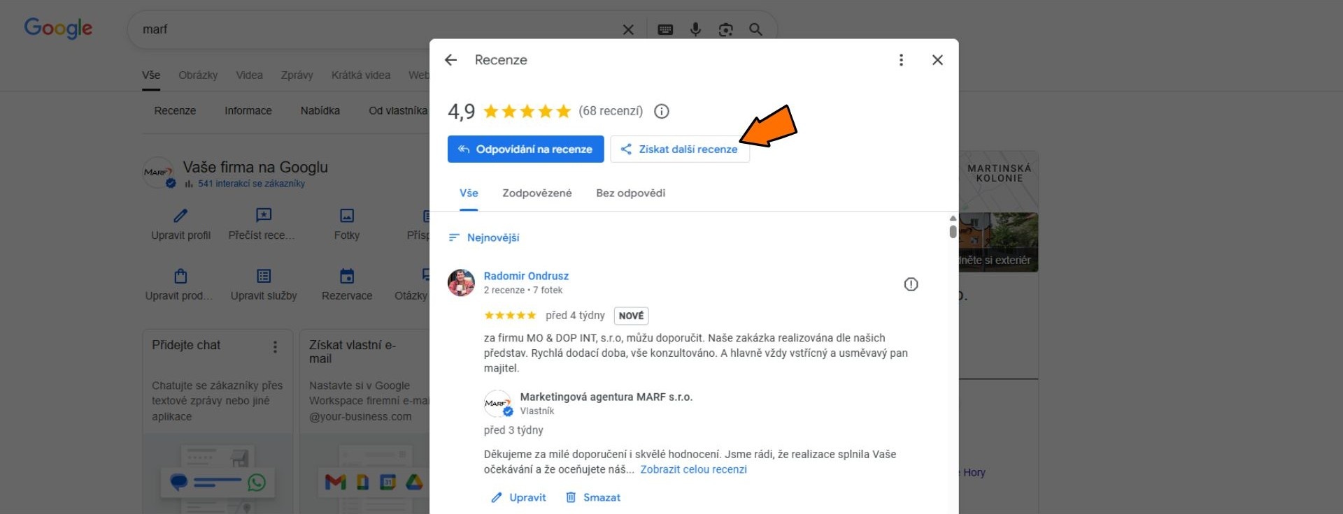 Získat další recenze na Google - návod