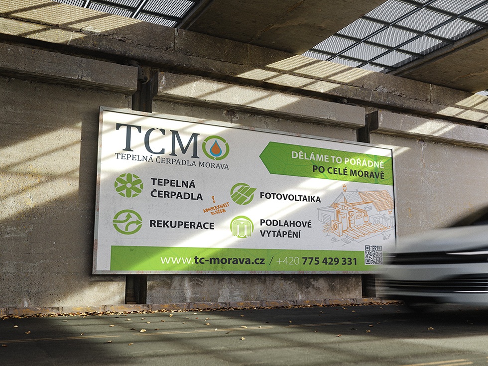 Billboard TČM představující tepelná čerpadla