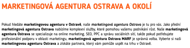 Co je SEO? Keyword stuffing příklad